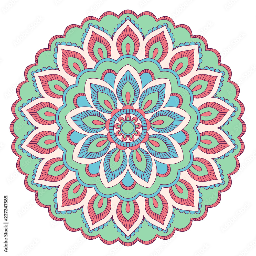 Ethnic ornamental mandala. Decorative design element. Hand drawn illustration Ethnic ornamental mandala. Decorative design element. Hand drawn illustration