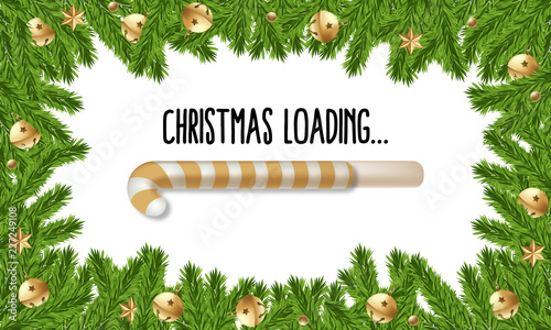 Christmas Loading golden candycane