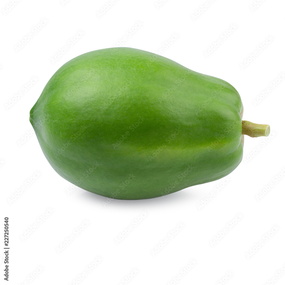 Green papaya isolated on a white background Green papaya isolated on a white background