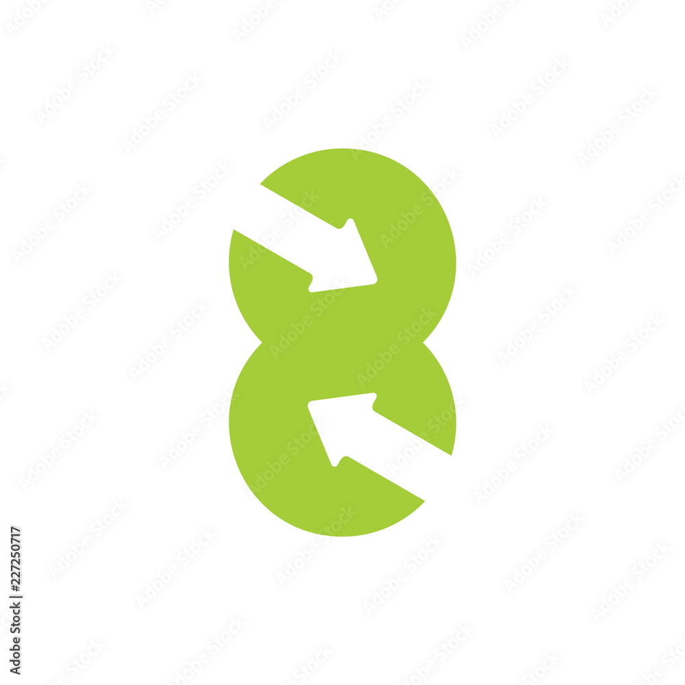 number 8 arrows design logo vector number 8 arrows design logo vector
