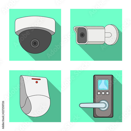 Vector design of cctv and camera icon. Set of cctv and system stock vector illustration.