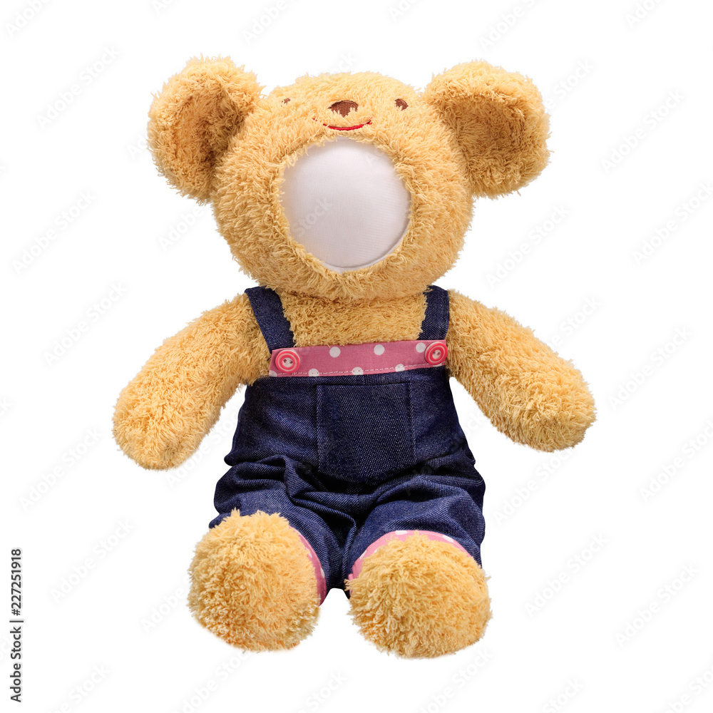 Teddy bear with doll face deals