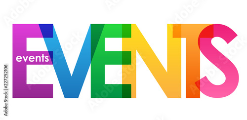 EVENTS rainbow letters banner