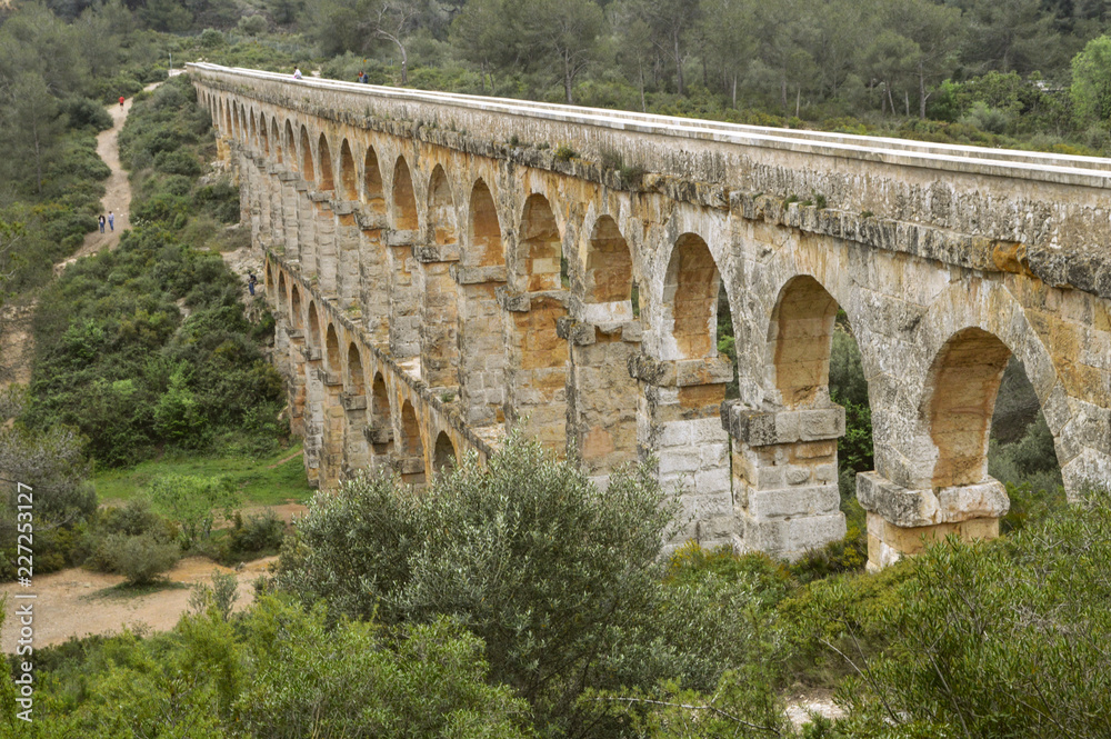Ancient roman aqueduct in Tarragona.
