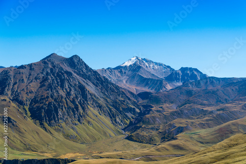 Beautifull landscape view of Caucasus mountains near mount Elbrus - the highest mountain in Europe.