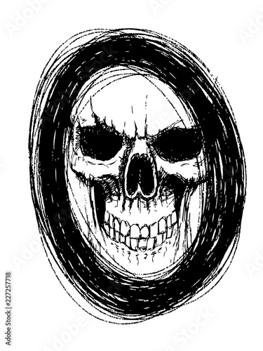 skull in circle