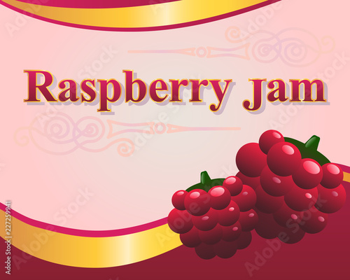 Raspberry jam label design template