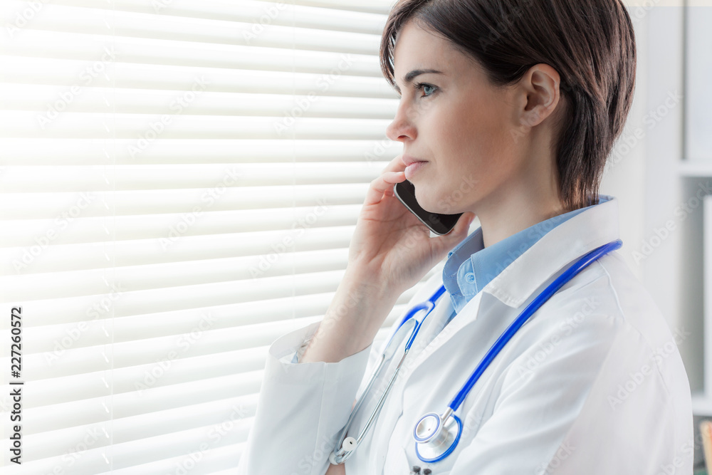 Concerned thoughtful woman doctor