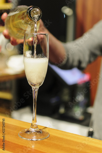 glasses of champagne on table