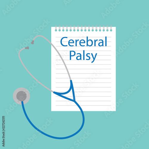 Cerebral palsy written in a notebook- vector illustration photo