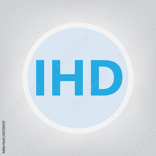 IHD (ischemic heart disease) acronym- vector illustration