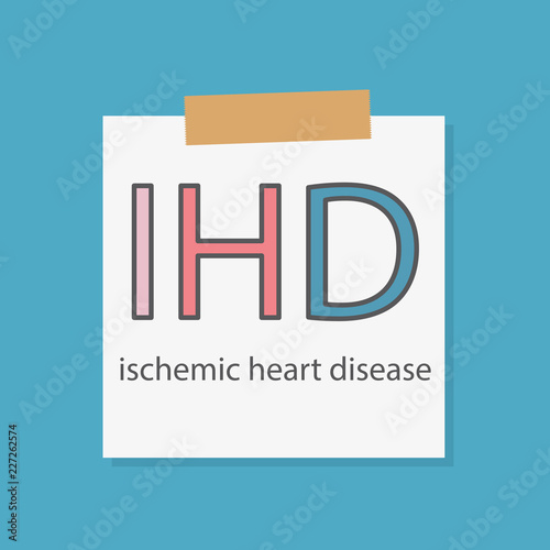 IHD ischemic heart disease rate written in a notebook paper- vector illustration