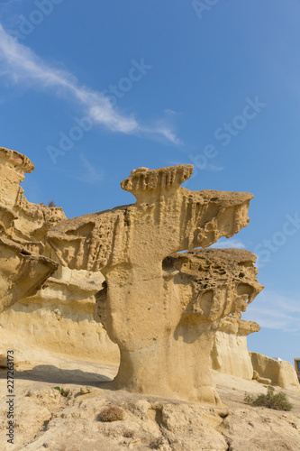Bolnuevo sandstone rock sculptures tourist attraction near Mazarron Mazarrón Spain 