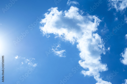 Clouds on the blue sky on sunny day