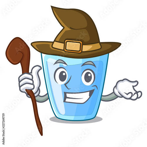 Witch water glass isolated on the mascot