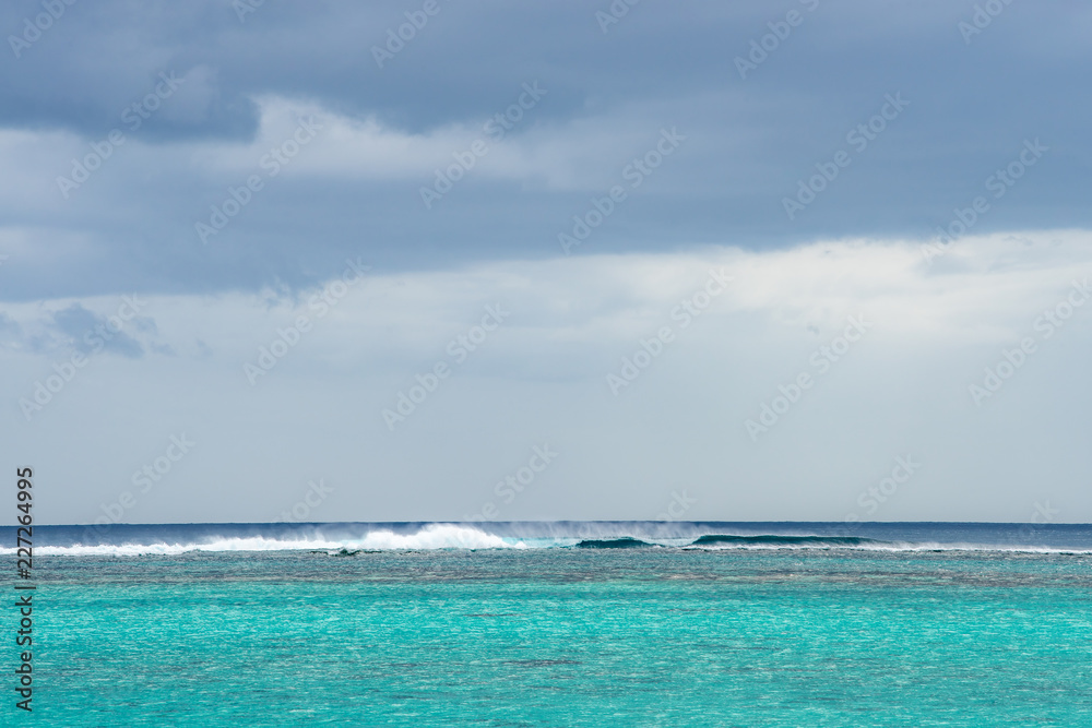 Mauritius beach and sea, waves in the water. Beautiful sea water Indian Ocean. Travel to Mauritius island a paradise island in Africa. Mauritius beach and sea, waves in the water. Beautiful sea water Indian Ocean. Travel to Mauritius island a paradise island in Africa.