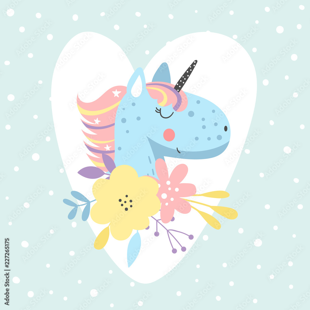 Lovely unicorn background for kids