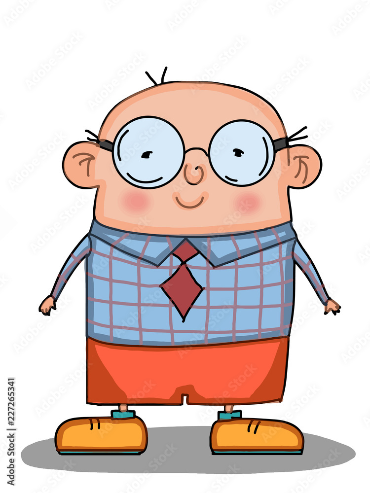 cute funny glasses man cartoon characters Stock Illustration | Adobe Stock