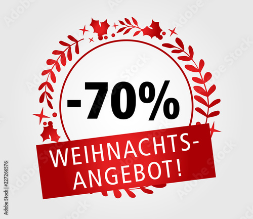 10  Weihnachtsangebot Aktion Angebot Weihnachten Rabatt Reduziert Kranz Vektor