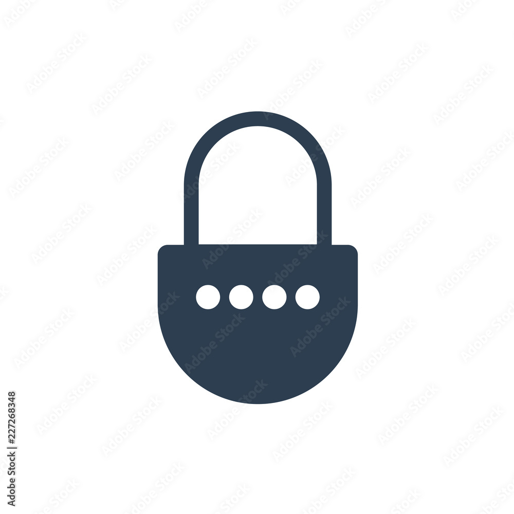 digital modern lock line art icon vector