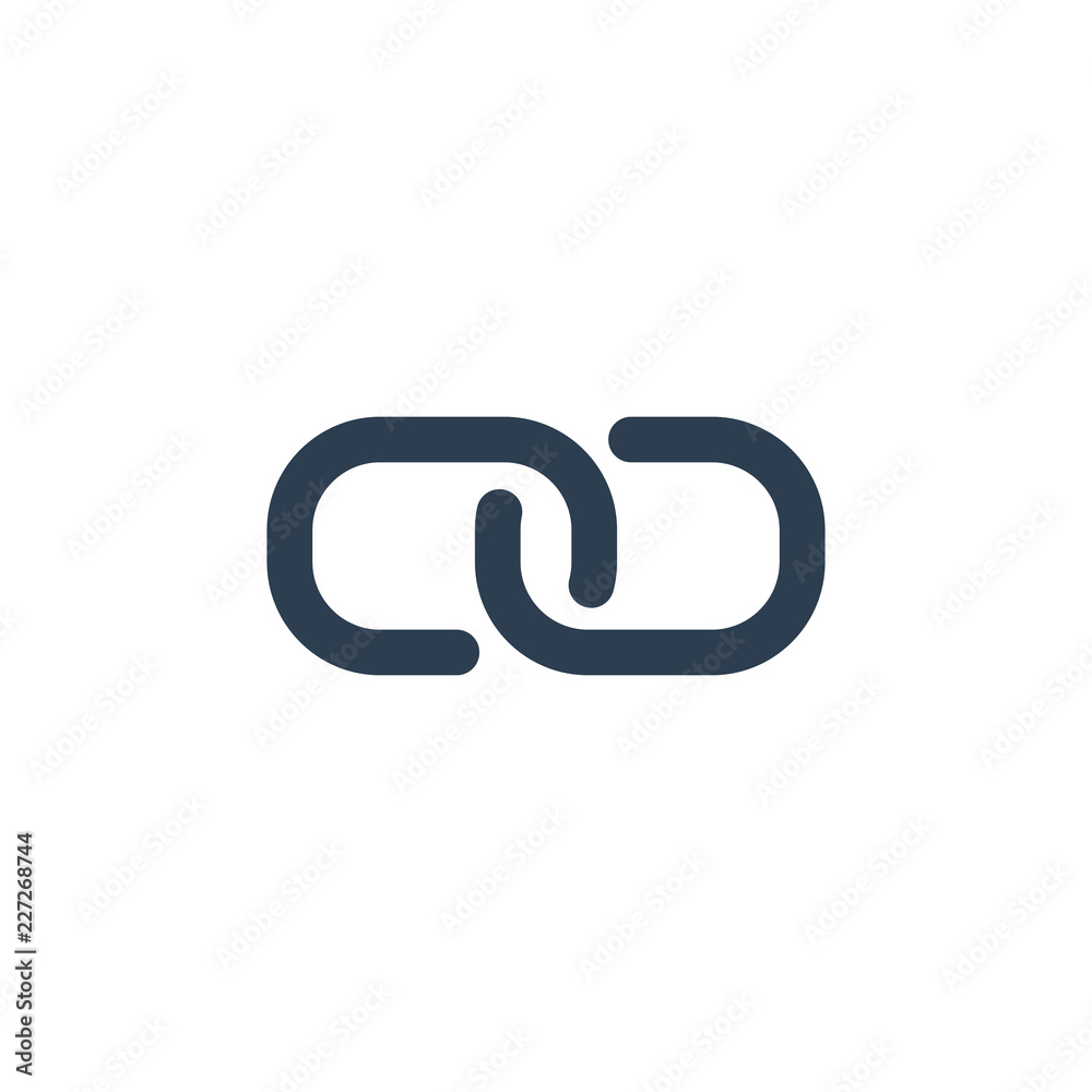 Link single icon. Chain link symbol. line art Link single icon. Chain link symbol. line art