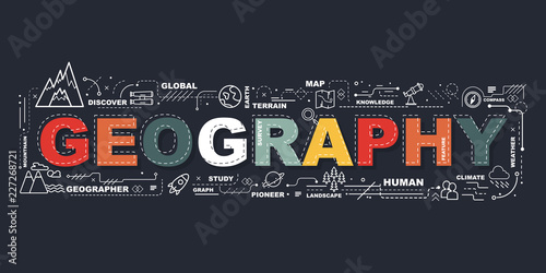 Design Concept Of Word Geography Website Banner.