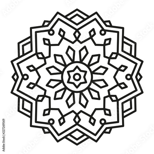 Cute Christmas Mandala for Coloring.