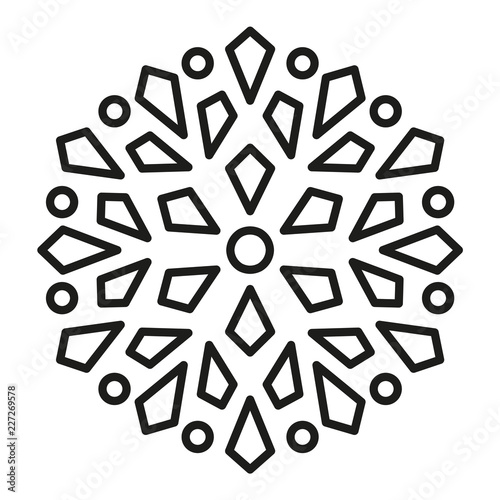 Cute Christmas Mandala for Coloring.