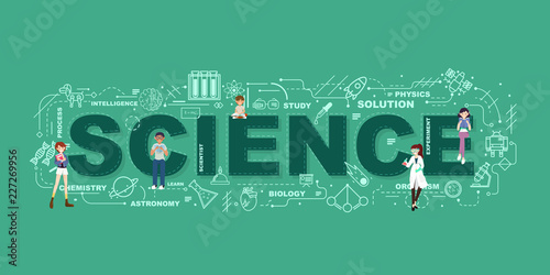 Design Concept Of Word SCIENCE Website Banner.