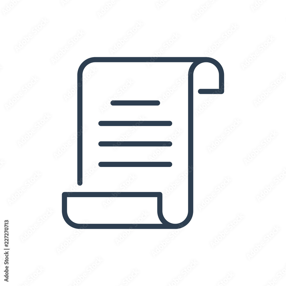 paper scroll. Flat design style modern vector illustration line art paper scroll. Flat design style modern vector illustration line art