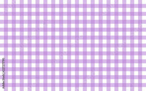 Gingham-like table cloth with lavender and white checks. Symmetrical overlapping stripes in a single solid color against white background, similar to a table or a dish cloth, or a picnic napkin 