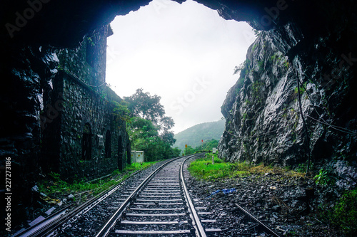 Railway tunnel in the Indian jungle
