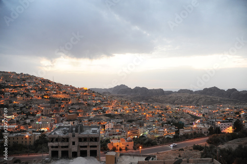 panoramic view of wadi musa, Petra's village in Jordan