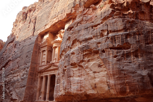 Petra. The name Treasury is derived from a tale that an Egyptian pharaoh hid a treasure here, but it fact the Treasury is a tomb for one of the Nabataean kings who built the city from 600 BC 