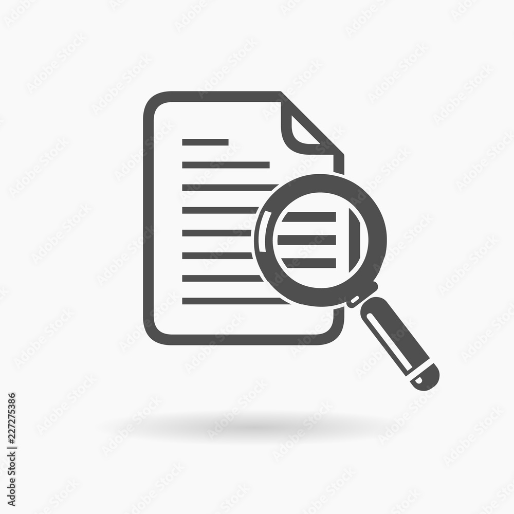 Document with Magnifying glass Business Icon Illustration. Document with Magnifying glass Business Icon Illustration.