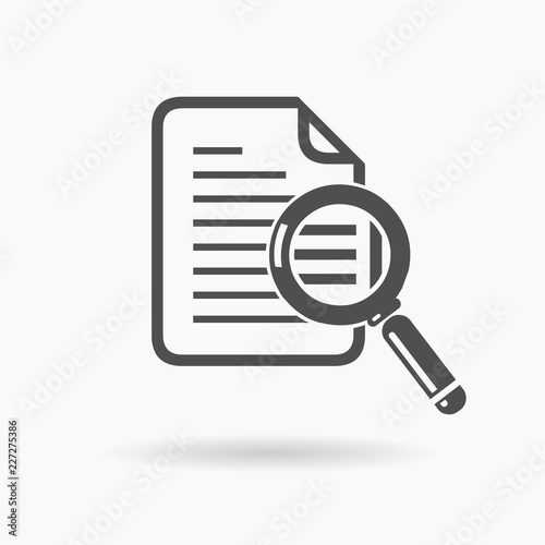 Document with Magnifying glass Business Icon Illustration.