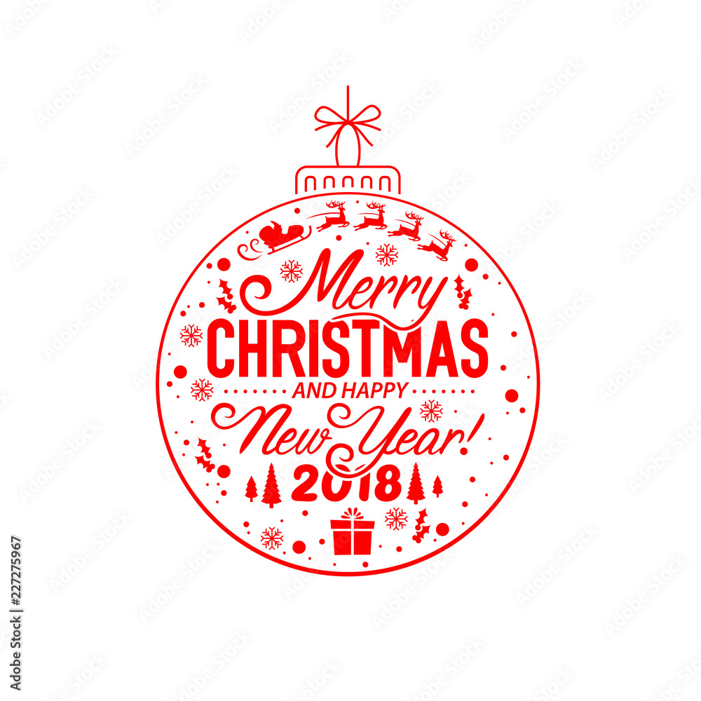 Merry Christmas and happy new year 2018, vector background, design Merry Christmas and happy new year 2018, vector background, design