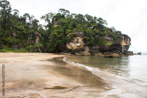 Beach, ocean and jungle in Bako National Parl near Kuching, Borneo