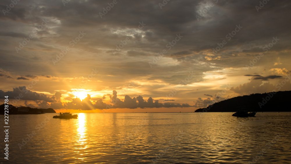 Sunset in malaysian part of Borneo