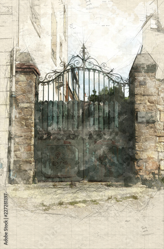Old driveway gate