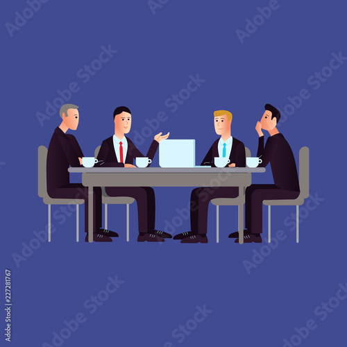 Vector illustration meeting background in flat style
