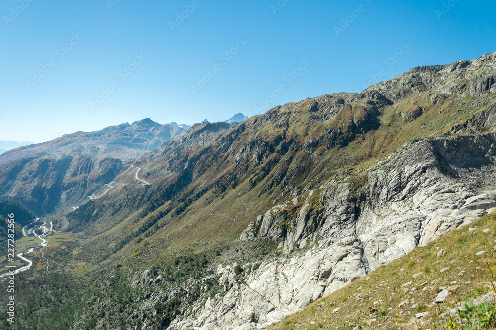 View of the Swiss Alps in autumn