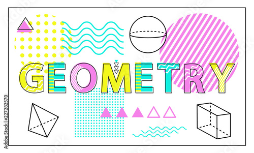 Geometry Science Banner Isolated on White Backdrop