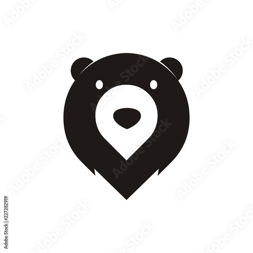 simple bear head logo icon. vector illustration. modern style