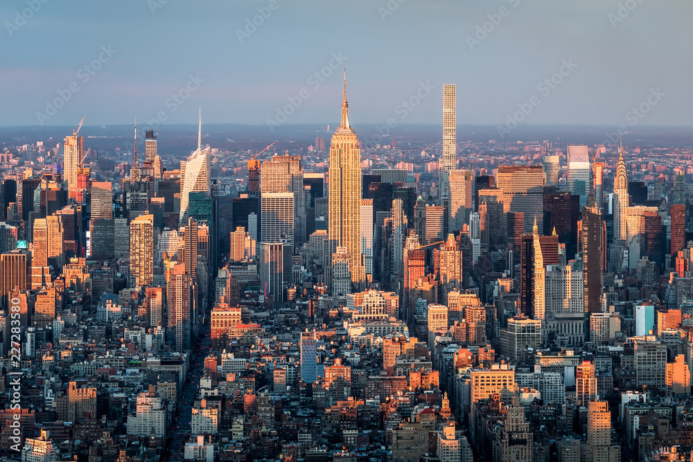 Manhattan skyline mit Empire State Building, New York City, USA