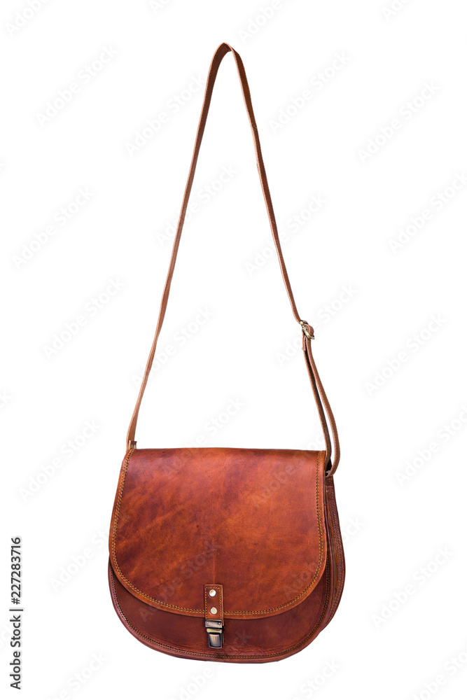 Brown leather bag crafted with style for young and  modern woman and girls