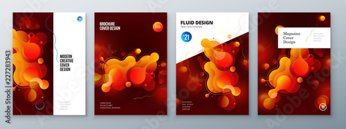 Organic brochure layout design. Bright fluid color template for brochure, catalog, magazine or flyer background. Vector mockup illustration.