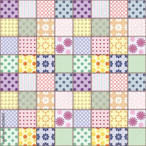 patchwork background with different patterns