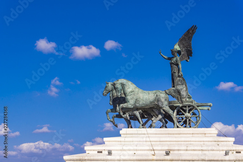 Statue Quadriga dell'Unita on Vittoriano in Rome, Italy © BGStock72