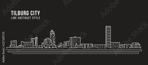 Cityscape Building Line art Vector Illustration design - Tilburg city